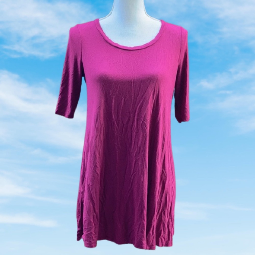 Motherhood Maternity Elbow Sleeve Top tunic pink magenta